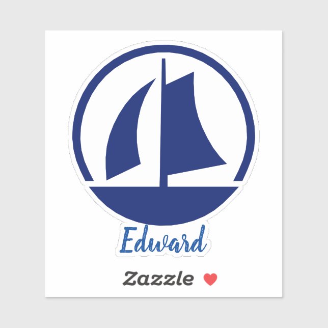 Sailboat Monogram of Name Custom (Sheet)