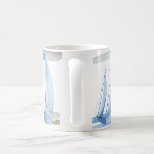 Sailboat mug: Watercolor pattern Coffee Mug