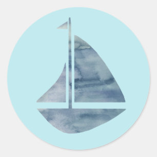Sailboat Nautical Ocean Party Thank You Stickers