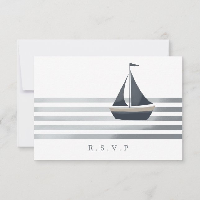 Sailboat nautical RSVP meal choices Card (Back)