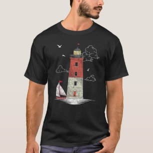 Sailboat Nautical Seagull Sailing Sea Fog Ocean Li T-Shirt