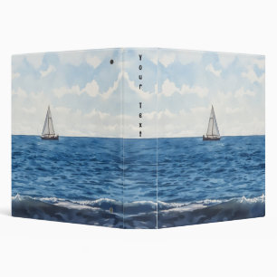 Sailboat Ocean Beach Art Nature Notebook Binder