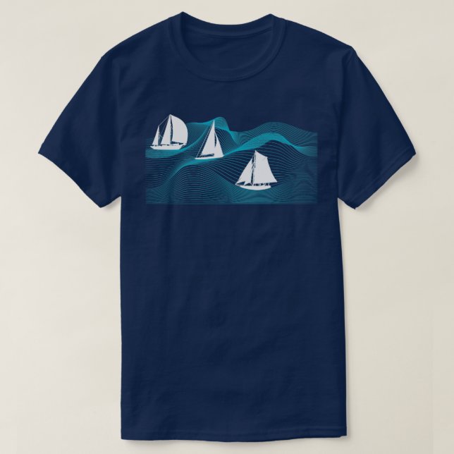 Sailboat Ocean Hobby Sailing T-Shirt (Design Front)
