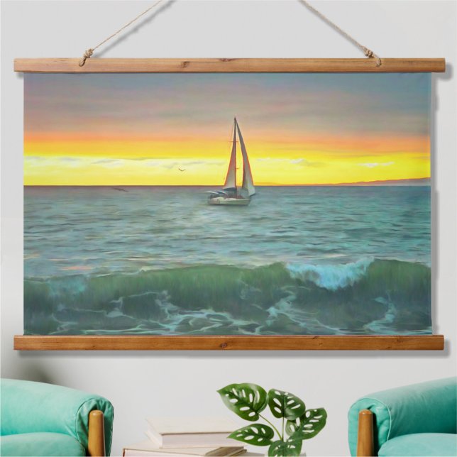Sailboat on Banderas Bay 0884 Hanging Tapestry (Creator Uploaded)