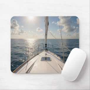 Sailboat On Calm Ocean Water Mouse Pad