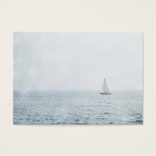 Sailboat on Misty Blue Ocean Sail Boat Sailing