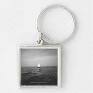 Sailboat on ocean keychain