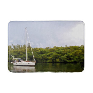 Sailboat On Quiet Waters Bath Mat