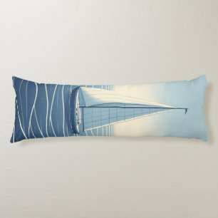 Sailboat on the high seas body pillow