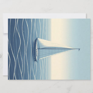 Sailboat on the high seas holiday card