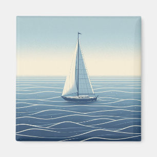 Sailboat on the high seas magnet