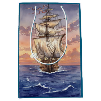 Sailboat on the ocean medium gift bag