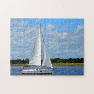 Sailboat on the river jigsaw puzzle