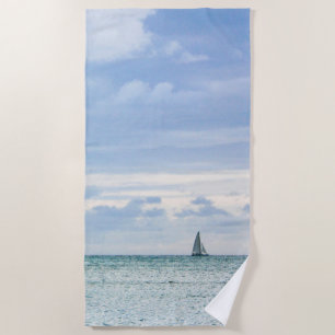 Sailboat on the Water Beach Towel