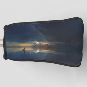 Sailboat on water with stars in the sky Putter  Golf Head Cover