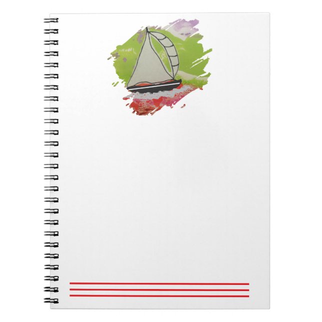 Sailboat Paintstroke Notebook (Front)