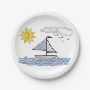 Sailboat Paper Plate