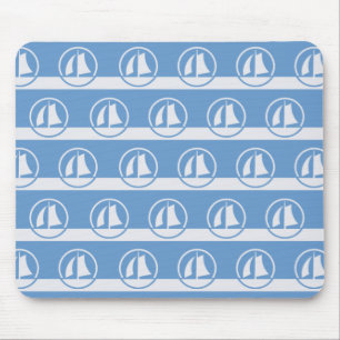 Sailboat pattern custom colour mousepad