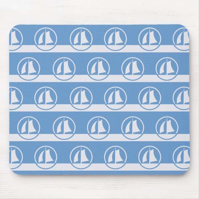 Sailboat pattern custom colour mousepad (Front)