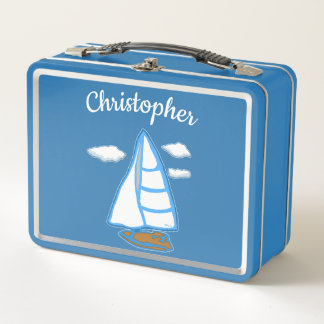 Sailboat Personalized Nautical Metal Lunch Box