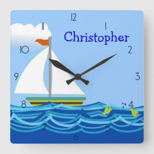 Sailboat Personalized Wall Clock