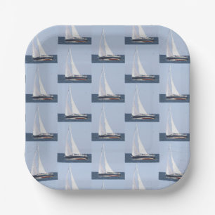 Sailboat Photo Paper Plates