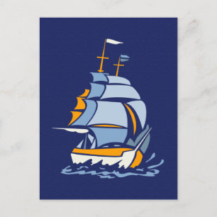 Sailboat postcard, customizable postcard