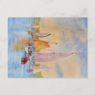 Sailboat postcard, Sailing postcard, Mainecard Postcard