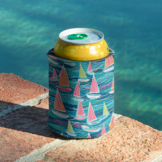 Sailboat Preppy Bach Beach / Pool Party Coozie