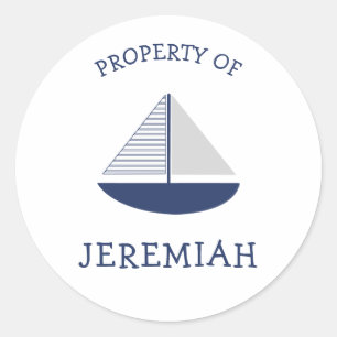 Sailboat property of small name sticker