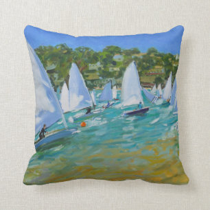 Sailboat Race Throw Pillow
