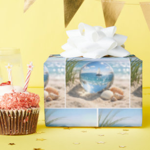 Sailboat Reflection In Glass Sphere Wrapping Paper