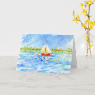 Sailboat Reflections Blank Note Greeting Card