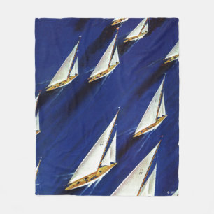 Sailboat Regatta by Ski Weld Fleece Blanket