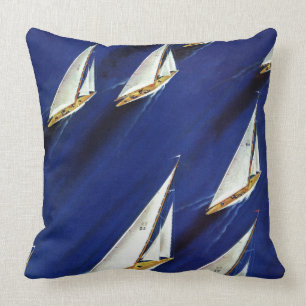 Sailboat Regatta by Ski Weld Throw Pillow
