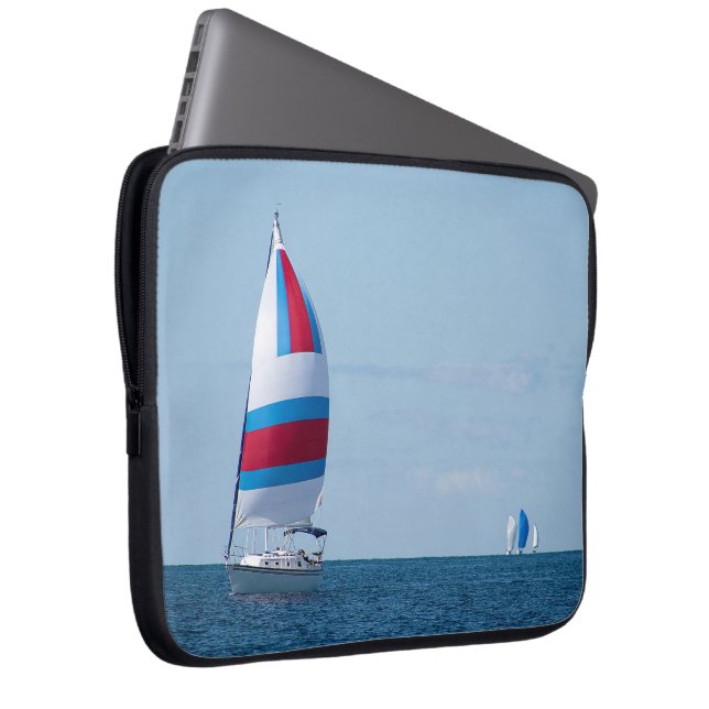 Sailboat Regatta On Lake Michigan Laptop Sleeve (Front Right)