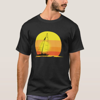 Sailboat Sailing Boat Tee Retro Sun Gift
