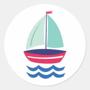Sailboat Sailing Classic Round Sticker