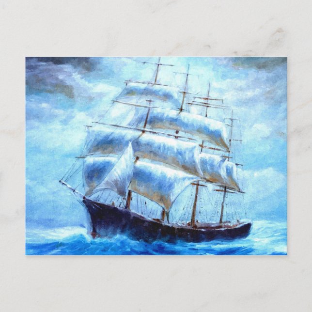 Sailboat sailing in the sea postcard (Front)