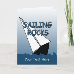 Sailboat Sailing Rocks Custom Greeting Card