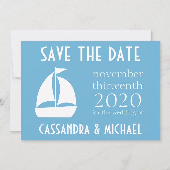 Sailboat Save The Date (Sky Blue) (Front)