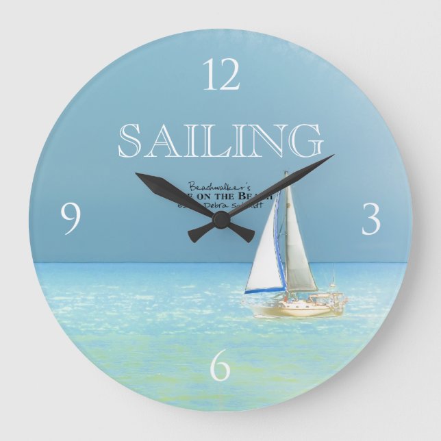 Sailboat Scene Large Clock (Front)