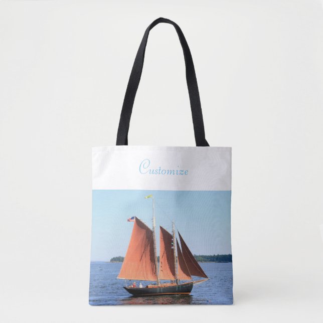 sailboat scene tote bag (Front)
