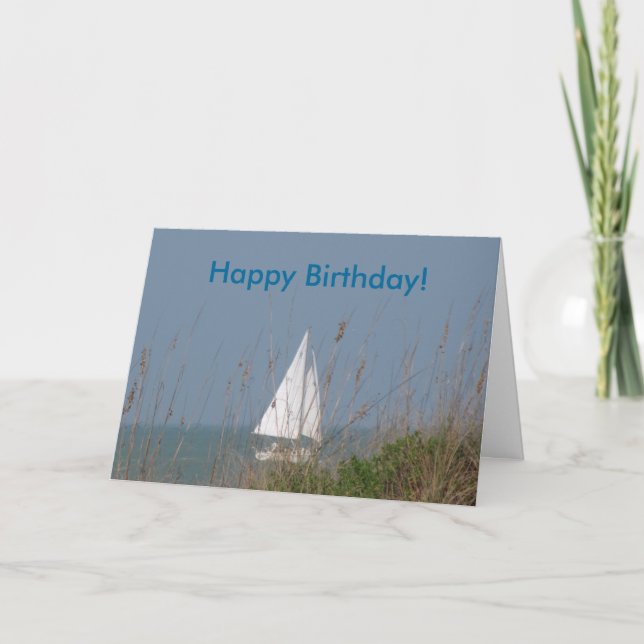 Sailboat - Sea Birthday Card (Front)