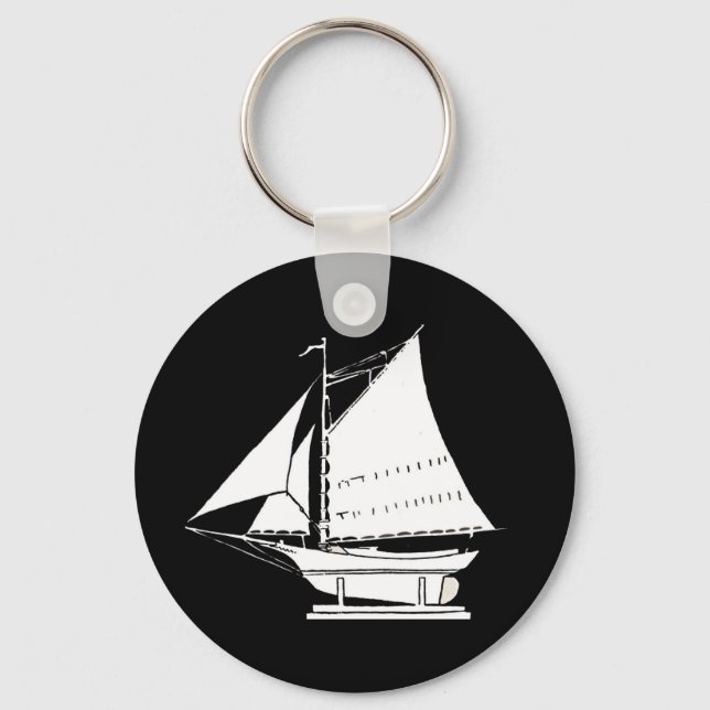 sailboat silhouette keychain (Front)