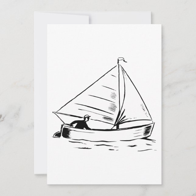 Sailboat Sketch Invitation (Front)