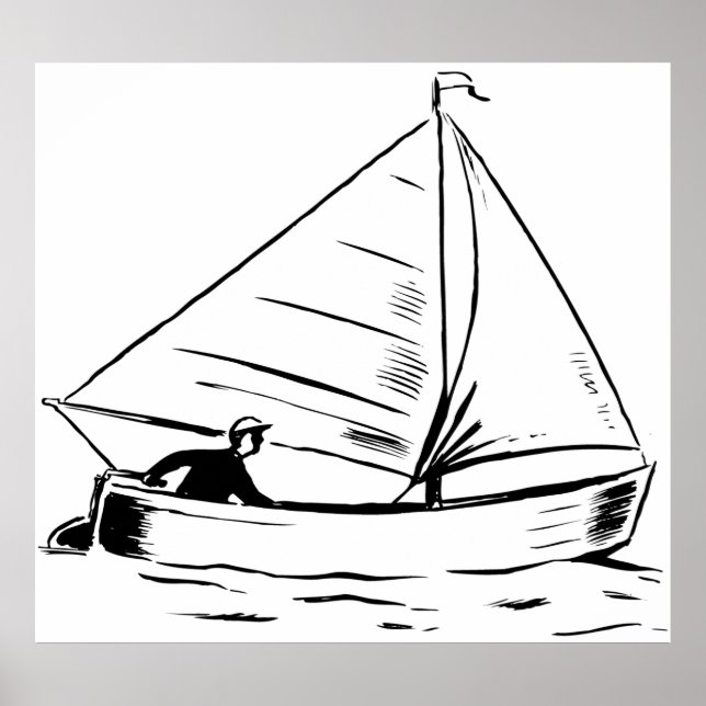Sailboat Sketch Poster (Front)