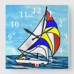 Sailboat Square Wall Clock