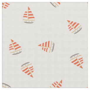 Sailboat summer chequered nursery kids children  fabric