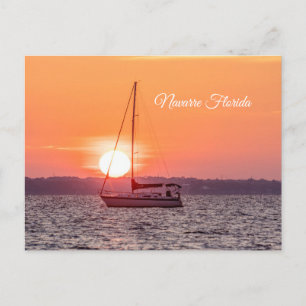 Sailboat Sunrise Blank Postcard